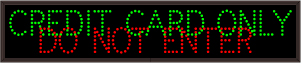 Fee Display and Cashier Signs CREDIT CARD ONLY | DO NOT ENTER