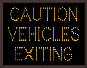 30 CAUTION VEHICLES EXITING