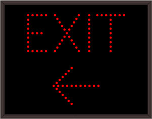 LED Exit Signs EXIT w/ Left Arrow