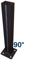 90" Single Post Mount With 6" Sq. Baseplates