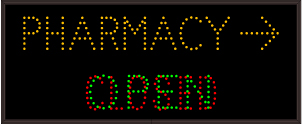 Pharmacy Drive-Thru Signs OPEN | CLOSED | PHARMACY w/ Symbol