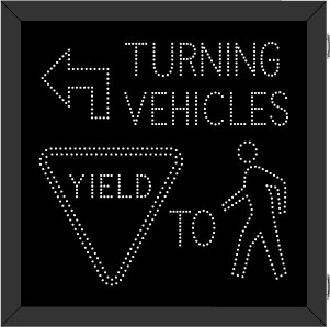 Left Turn Arrow TURNING VEHICLES YIELD to Pedestrians Image