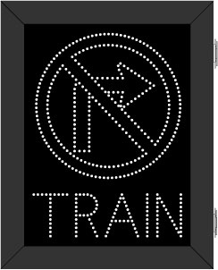 No Right Turn Symbol w/ TRAIN Image