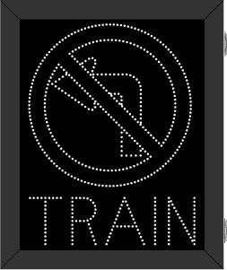 No Left Turn Symbol /w Train Image