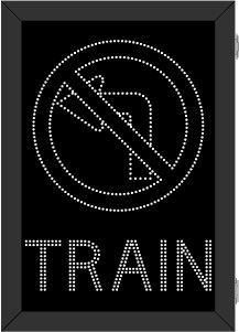 No Left Turn Symbol w/TRAIN Image