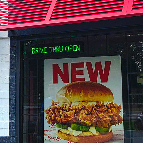 drive-thru open sign image