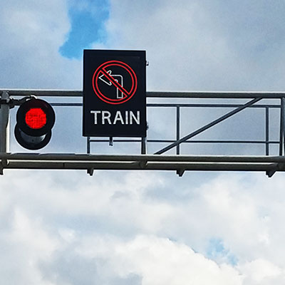 no left turn train sign image