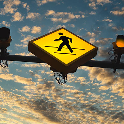 pedestrian crossing sign at night image