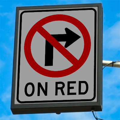 STRI No Right Turn sign image