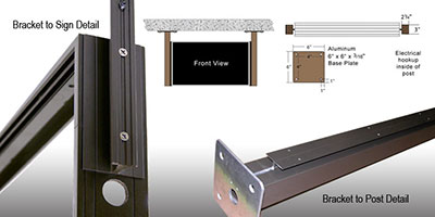 Double Post Ceiling Pendant Mount