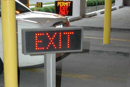 Exit Lane Signs at St. Vincents Health System, Erie, PA