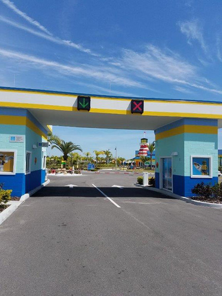 Entrance gate at Legoland Beach Retreat, Winter Haven, FL