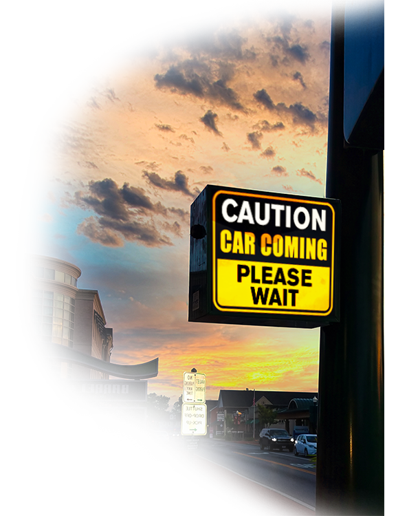 Caution Car Coming Sign image