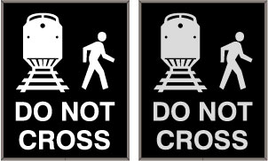47637 (PHX3024WR-M224/120-277VAC) Train Symbol Pedestrain DO NOT CROSS
