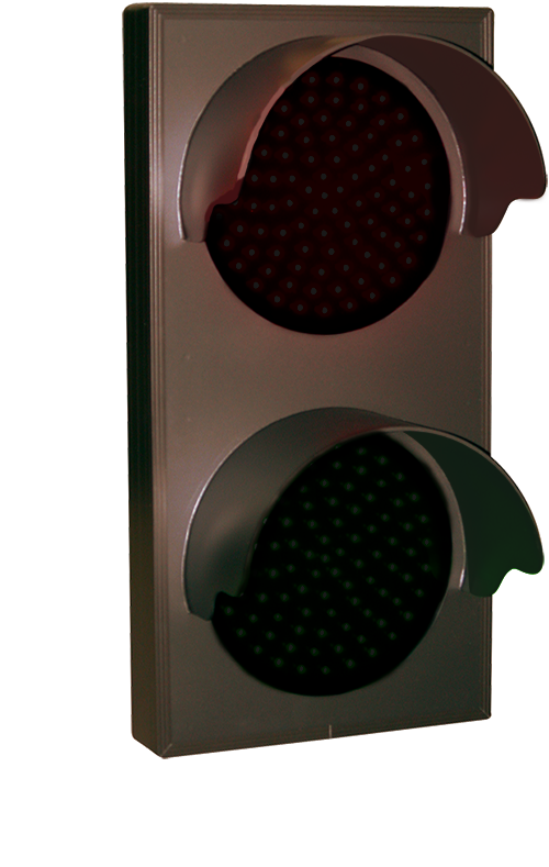 Signal-Tech Indicator Dots, Double with Hoods, Vertical, 4 in dia, Red - Green, Double Face (120-277 VAC) - 12067 Product Message