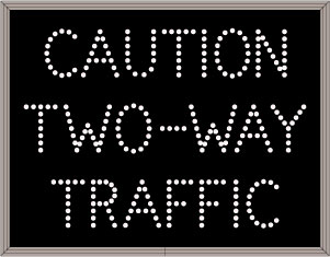 CAUTION TWO-WAY TRAFFIC Image