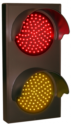 Signal-Tech 12958 TCL147RA-225H/120-277VAC Indicator Dots, Double with Hoods, Vertical, 4 in dia, Red - Amber (120-277 VAC)