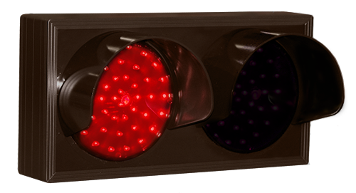 Signal-Tech Indicator Dots, Double with Hoods, Horizontal, 4 in dia, Red - Red (120-277 VAC) - 25223 Product Message