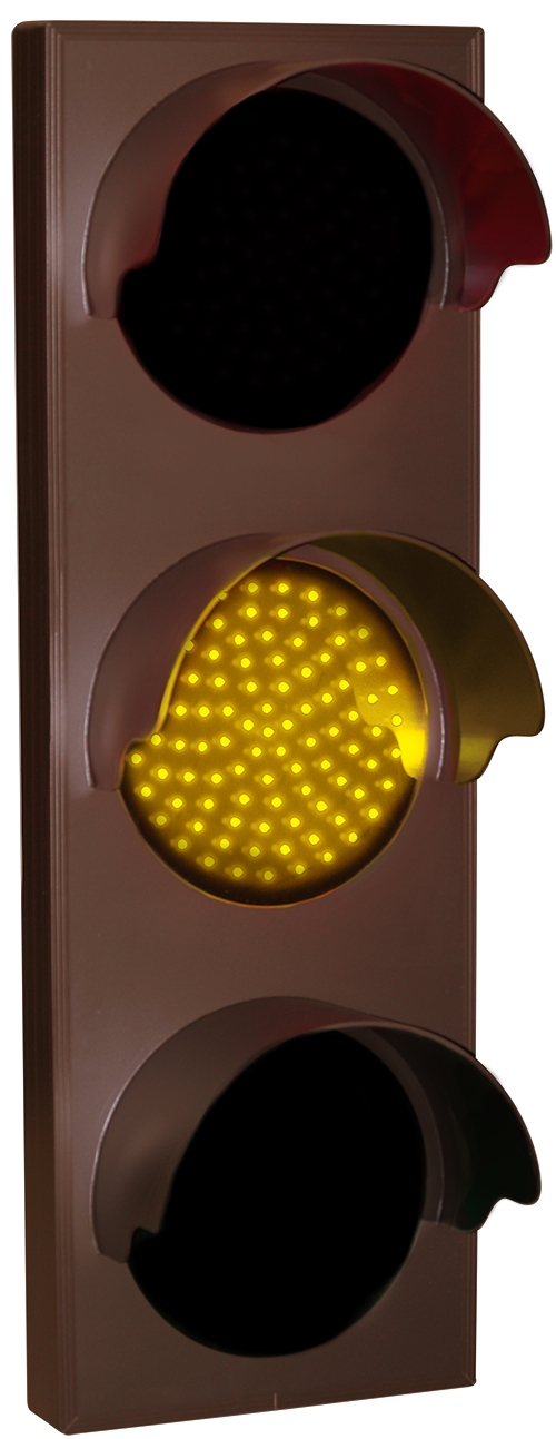 Signal-Tech Indicator Dots, Triple with Hoods, Vertical, 4 in dia, Red - Amber - Green (12-24 VDC) - 30842 Product Message