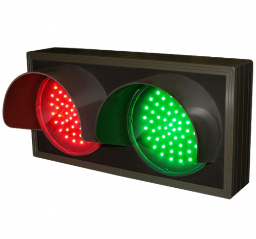 Signal-Tech 33826 TCL714RG-225H/12-24VDC Indicator Dots, Double with Hoods, Horizontal, 4 in dia, Red - Green (12-24 VDC)