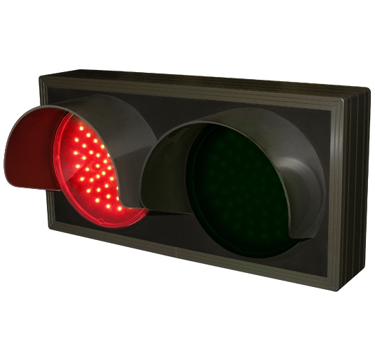 Signal-Tech Indicator Dots, Double with Hoods, Horizontal, 4 in dia, Red - Green (12-24 VDC) - 33826 Product Message