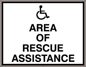 AREA OF RESCUE ASSISTANCE w/Handicap Symbol Image