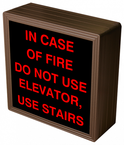 Signal-Tech 38775 SBL77R-E840/120-277VAC IN CASE OF FIRE DO NOT USE ELEVATOR, USE STAIRS (120-277 VAC)