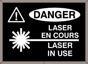 DANGER LASER EN COURS LASER IN USE w/Caution Symbols Image