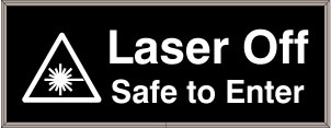 Laser Off Safe to Enter w/ Symbol Image