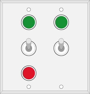 Double Gang Switch (1-SPST) (1-SPDT) (24VDC) Image
