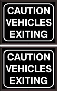 CAUTION VEHICLES EXITING w/Border Image