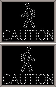 Pedestrian Symbol w/CAUTION Image