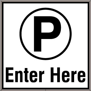 Parking P w/Enter Here Image
