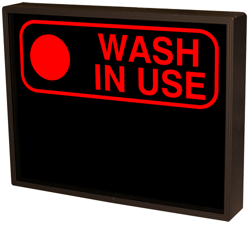 Signal-Tech Red Indicator Dot WASH IN USE w/Border | Green Indicator Dot ENTER w/Border (120-277 VAC) - 47557 Product Message