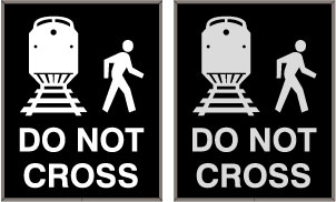 Train Symbol Pedestrain DO NOT CROSS Image