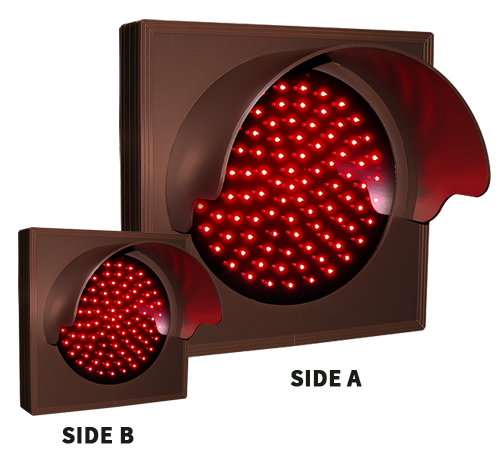 Signal-Tech 48646 TCL77DRR-224H/12-24VDC Indicator Dot, Single with Hood and Optional Flashing, 4 in dia, Red, Double Face (12-24 VDC)