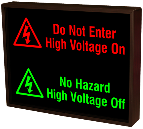 Signal-Tech 48800 SBL1418RG-M472/120-277VAC Do Not Enter High Voltage On w/ High Voltage Symbol | No Hazard High Voltage Off w/ High Voltage (120-277 VAC)