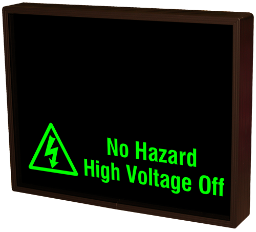 Signal-Tech Do Not Enter High Voltage On w/ High Voltage Symbol | No Hazard High Voltage Off w/ High Voltage (120-277 VAC) - 48800 Product Message
