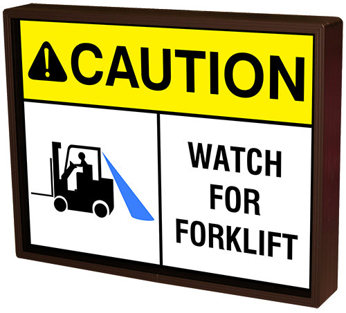 Signal-Tech 49659 SBLF1418W-M288YKB/120-277VAC Exclamation w/ Triangle CAUTION WATCH FOR FORKLIFT w/ Forklift Symbol (120-277 VAC)