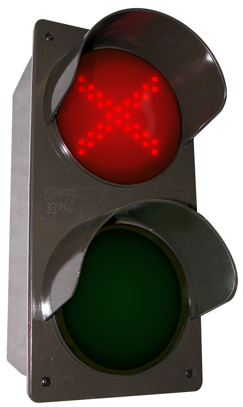 Signal-Tech LED traffic Controller X | Down Arrow | Right Arrow, Vertical, Red-Green-Green (120-277 VAC) - 52176 Product Message