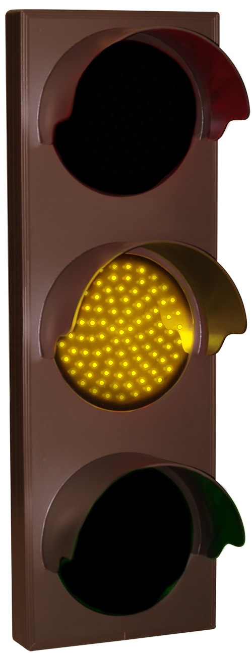 Signal-Tech Indicator Dots, Triple with Hoods, Vertical, 4 in dia, Red - Amber - Green (120-277 VAC) - 5618 Product Message