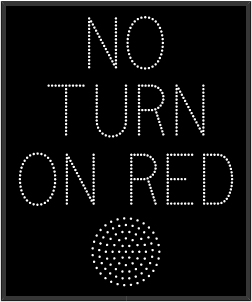NO TURN ON RED w/Indicator Dot Image