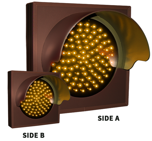 Signal-Tech 57079 TCL77DAA-224H/12-24VDC Indicator Dot, Double Face, Single with Hood and Optional Flashing, 4 in dia, Amber (12-24 VDC)