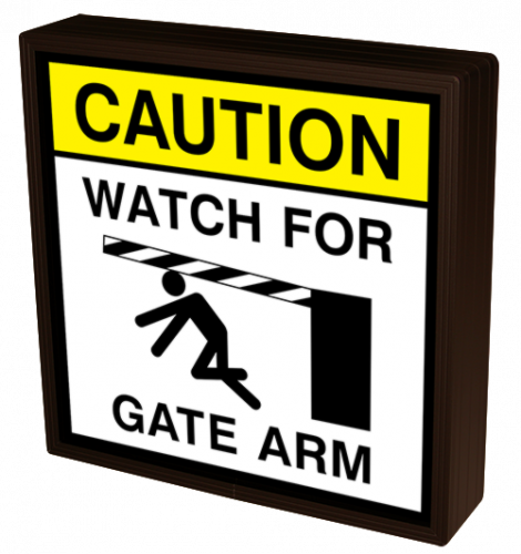 Signal-Tech 57154 PHXF1212W-O521YK/120-277VAC CAUTION WATCH FOR GATE ARM w/ Gate Hazard Symbol (120-277 VAC)