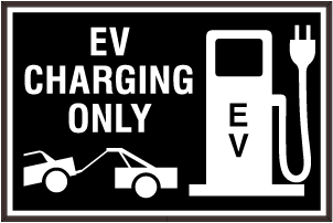 EV CHARGING ONLY w/ Tow symbol and EV Symbol Image
